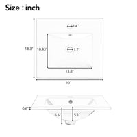 VanityFus Black 20-in Bathroom Vanity Single Sink Combo Ceramic Top 1 Soft-Close Doors Adjustable shelves