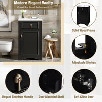 VanityFus Black 20-in Bathroom Vanity Single Sink Combo Ceramic Top 1 Soft-Close Doors Adjustable shelves