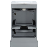 VanityFus Gray 20-in Bathroom Vanity Single Sink Combo Ceramic Top 1 Soft-Close Doors Adjustable shelves