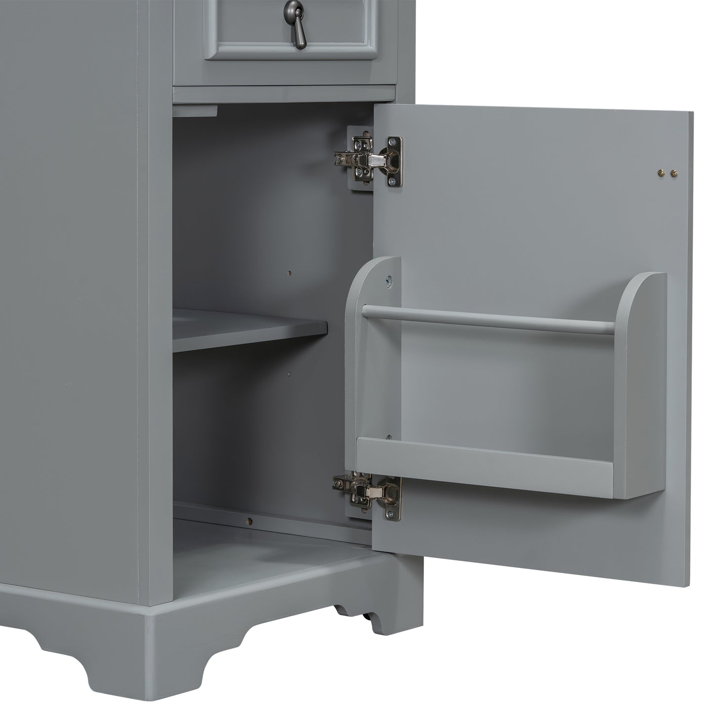 VanityFus Gray 20-in Bathroom Vanity Single Sink Combo Ceramic Top 1 Soft-Close Doors Adjustable shelves
