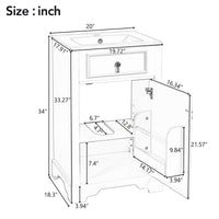 VanityFus Gray 20-in Bathroom Vanity Single Sink Combo Ceramic Top 1 Soft-Close Doors Adjustable shelves