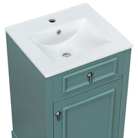 VanityFus Green 20-in Bathroom Vanity Single Sink Combo Ceramic Top 1 Soft-Close Doors Adjustable shelves