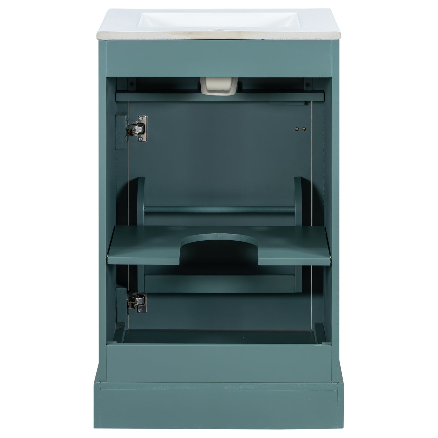 VanityFus Green 20-in Bathroom Vanity Single Sink Combo Ceramic Top 1 Soft-Close Doors Adjustable shelves