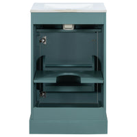 VanityFus Green 20-in Bathroom Vanity Single Sink Combo Ceramic Top 1 Soft-Close Doors Adjustable shelves
