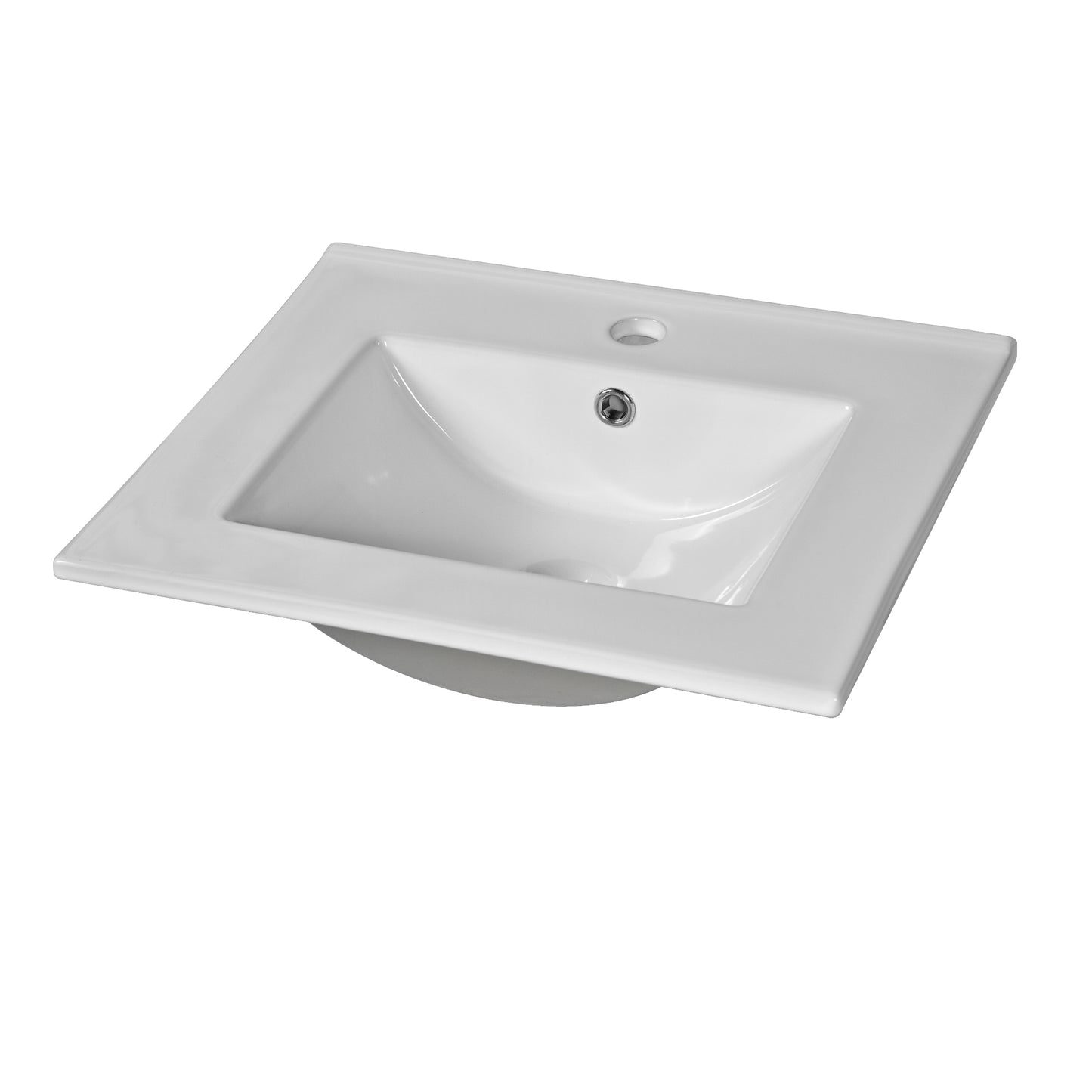 VanityFus White 20-in Bathroom Vanity Single Sink Combo Ceramic Top 1 Soft-Close Doors Adjustable shelves