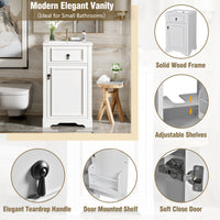 VanityFus White 20-in Bathroom Vanity Single Sink Combo Ceramic Top 1 Soft-Close Doors Adjustable shelves