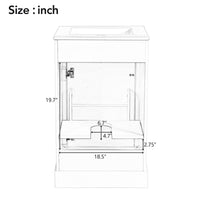 VanityFus White 20-in Bathroom Vanity Single Sink Combo Ceramic Top 1 Soft-Close Doors Adjustable shelves
