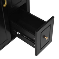 VanityFus 24-in Bathroom Vanity Black Single Sink Combo Ceramic Top 1 Soft-Close Doors 2 Drawer