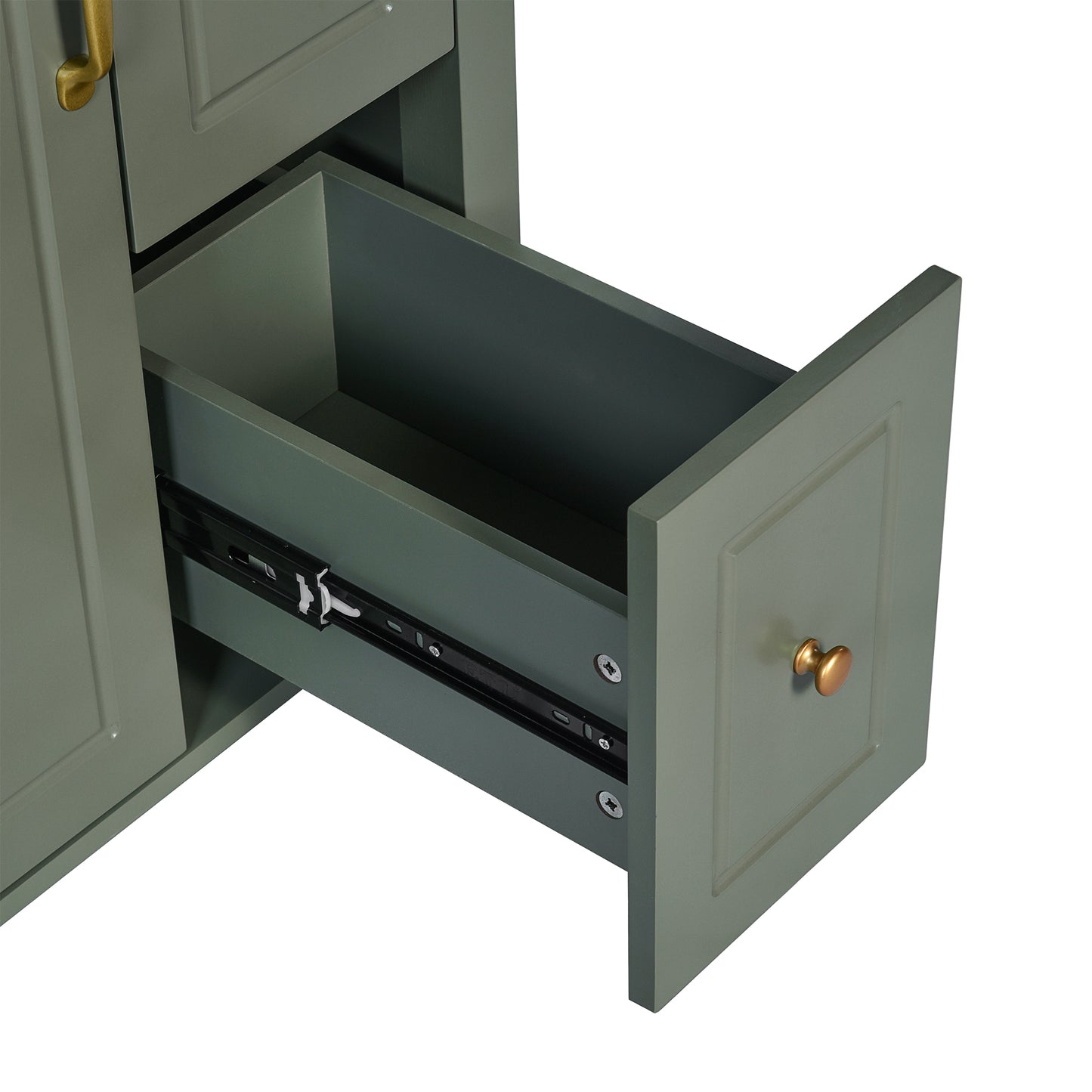 VanityFus 24-in Bathroom Vanity Green Single Sink Combo Ceramic Top 1 Soft-Close Doors 2 Drawer