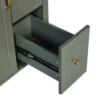 VanityFus 24-in Bathroom Vanity Green Single Sink Combo Ceramic Top 1 Soft-Close Doors 2 Drawer
