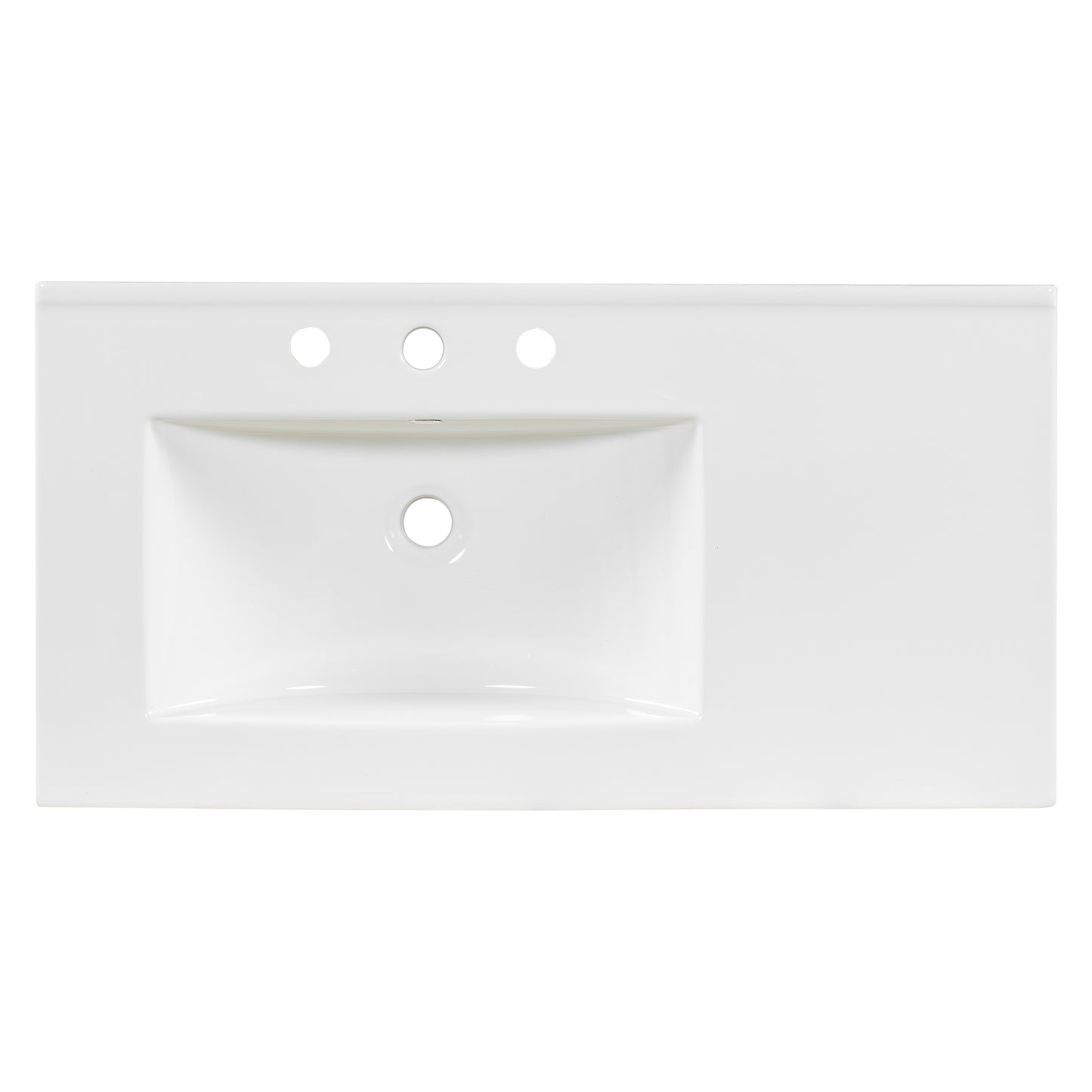 VanityFus 36-in Bathroom Vanity Single Sink Combo Wood Ceramic Top 2 Soft-Close Doors 3 Drawer Adjustable shelves