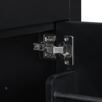 VanityFus 30-in Bathroom Vanity Black Single Sink Combo with Ceramic White Top 2 Soft-Close Doors 1 drawer