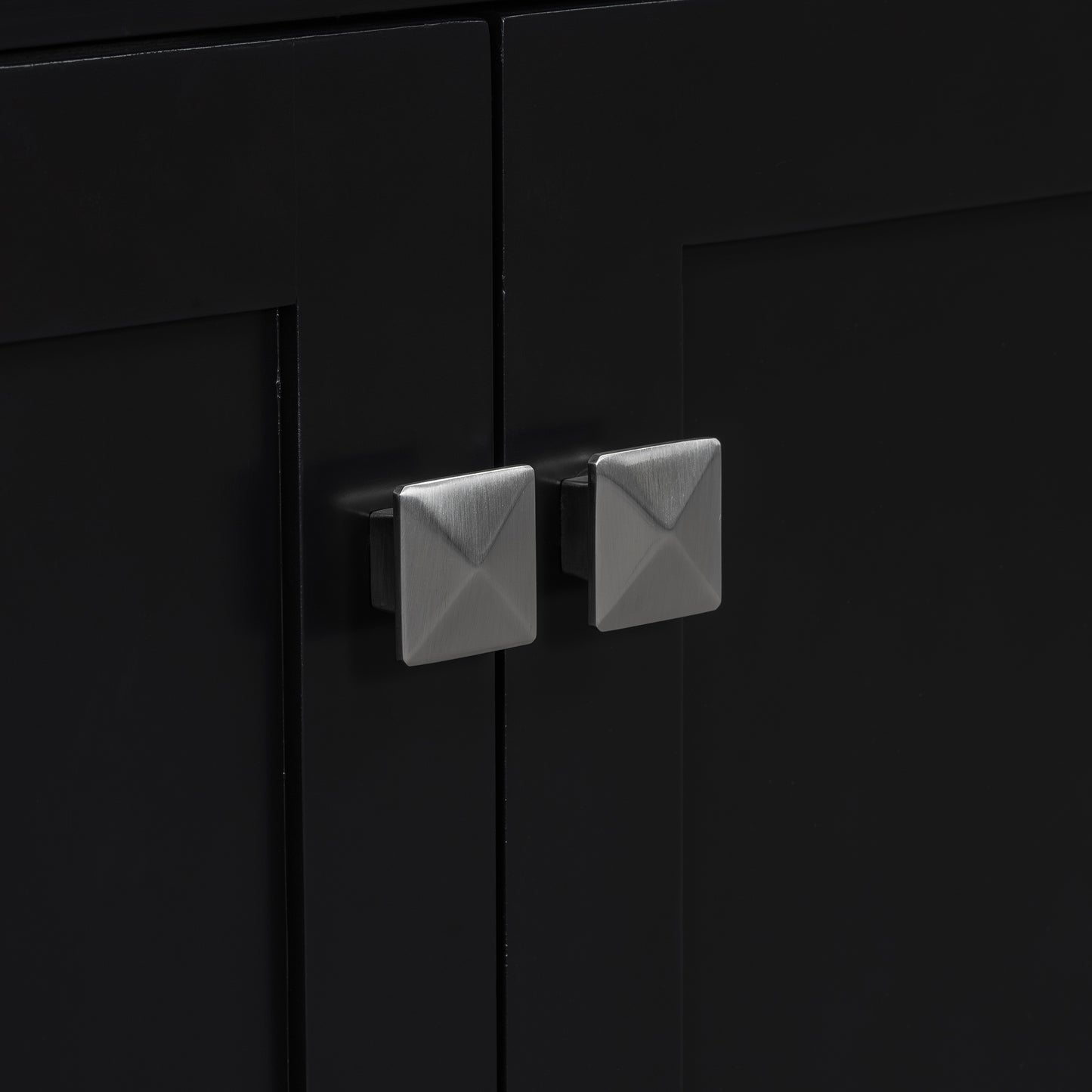 VanityFus 30-in Bathroom Vanity Black Single Sink Combo with Ceramic White Top 2 Soft-Close Doors 1 drawer