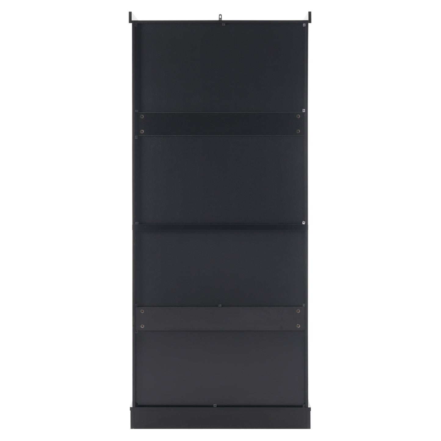 VanityFus Black 15.7-in x 30.1-in x 70.1-in Wood Freestanding Soft Close Linen Cabinet adjustable shelves 2 Soft close doors 3 drawers