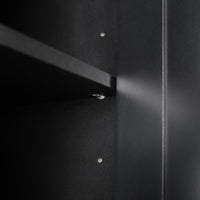 VanityFus Black 13.8-in x 23.6-in x 70.9-in Wood Freestanding Soft Close Linen Cabinet adjustable shelves 4 Soft close doors 1 drawers