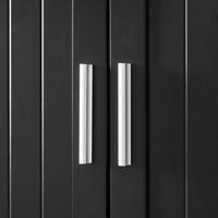 VanityFus Black 13.8-in x 23.6-in x 70.9-in Wood Freestanding Soft Close Linen Cabinet adjustable shelves 4 Soft close doors 1 drawers