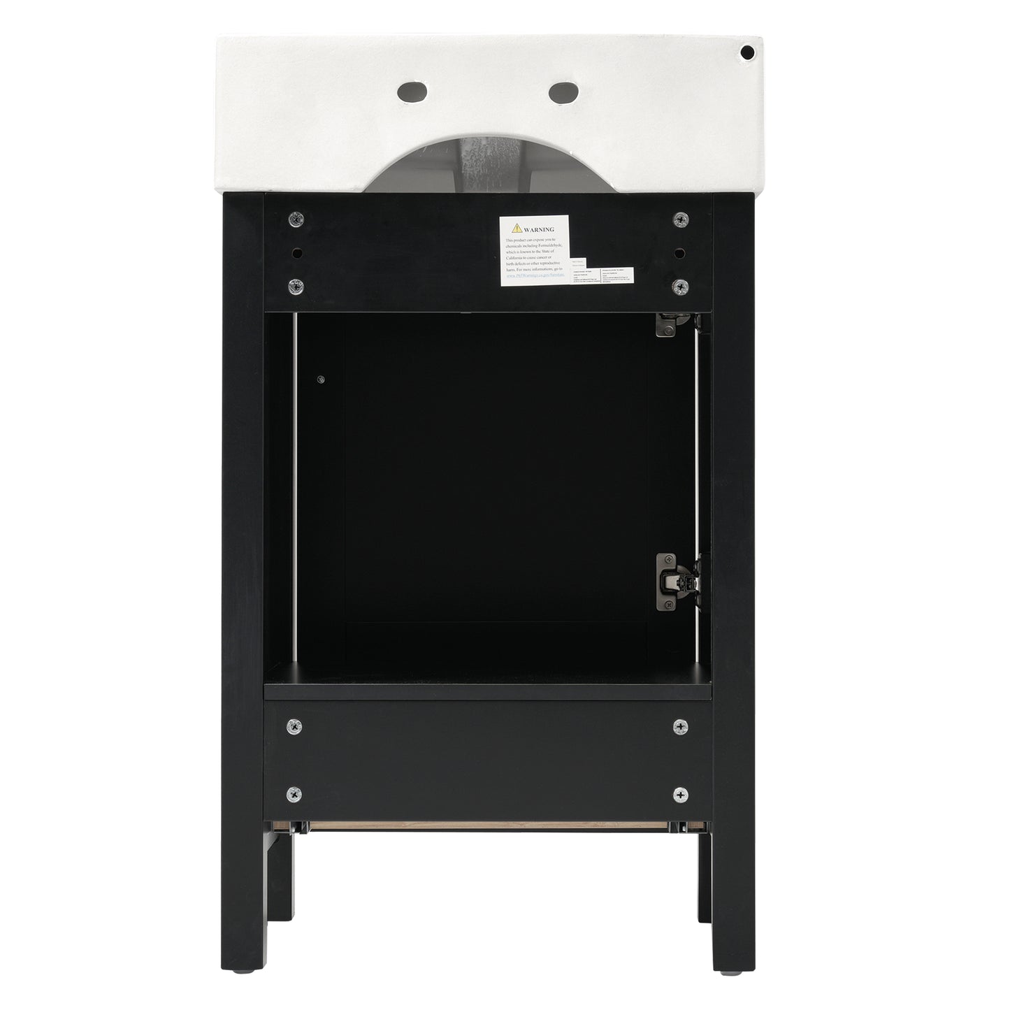 VanityFus 20.28-in Black Single Sink Combo Bathroom Vanity With White Ceramic Top 1 Soft-Close Doors 1 drawer