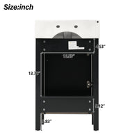 VanityFus 20.28-in Black Single Sink Combo Bathroom Vanity With White Ceramic Top 1 Soft-Close Doors 1 drawer
