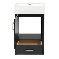 VanityFus 20.28-in Black Single Sink Combo Bathroom Vanity With White Ceramic Top 1 Soft-Close Doors 1 drawer