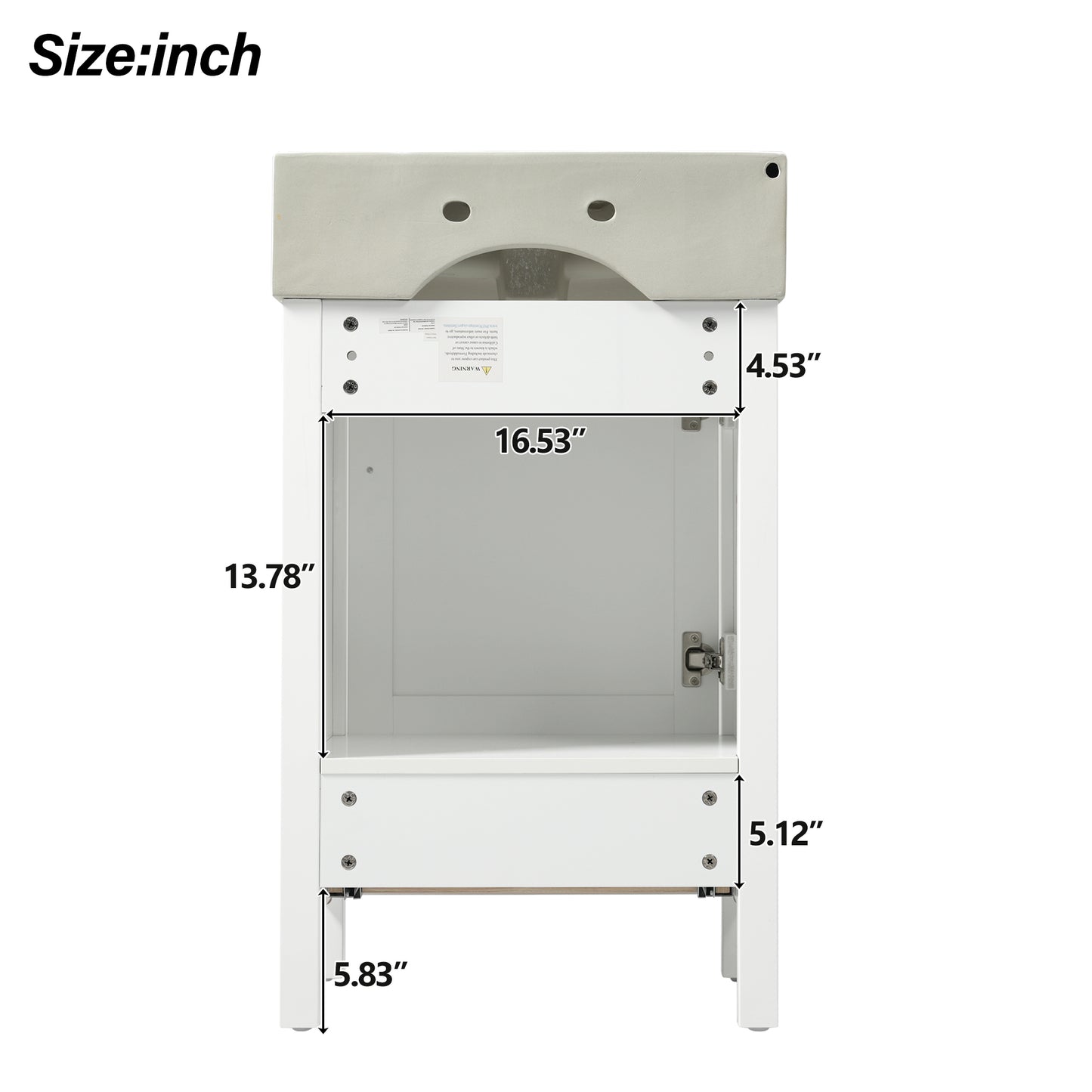 VanityFus 20.28-in White Single Sink Combo Bathroom Vanity With Ceramic Top 1 Soft-Close Doors 1 drawer
