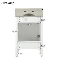 VanityFus 20.28-in White Single Sink Combo Bathroom Vanity With Ceramic Top 1 Soft-Close Doors 1 drawer