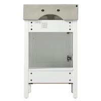 VanityFus 20.28-in White Single Sink Combo Bathroom Vanity With Ceramic Top 1 Soft-Close Doors 1 drawer
