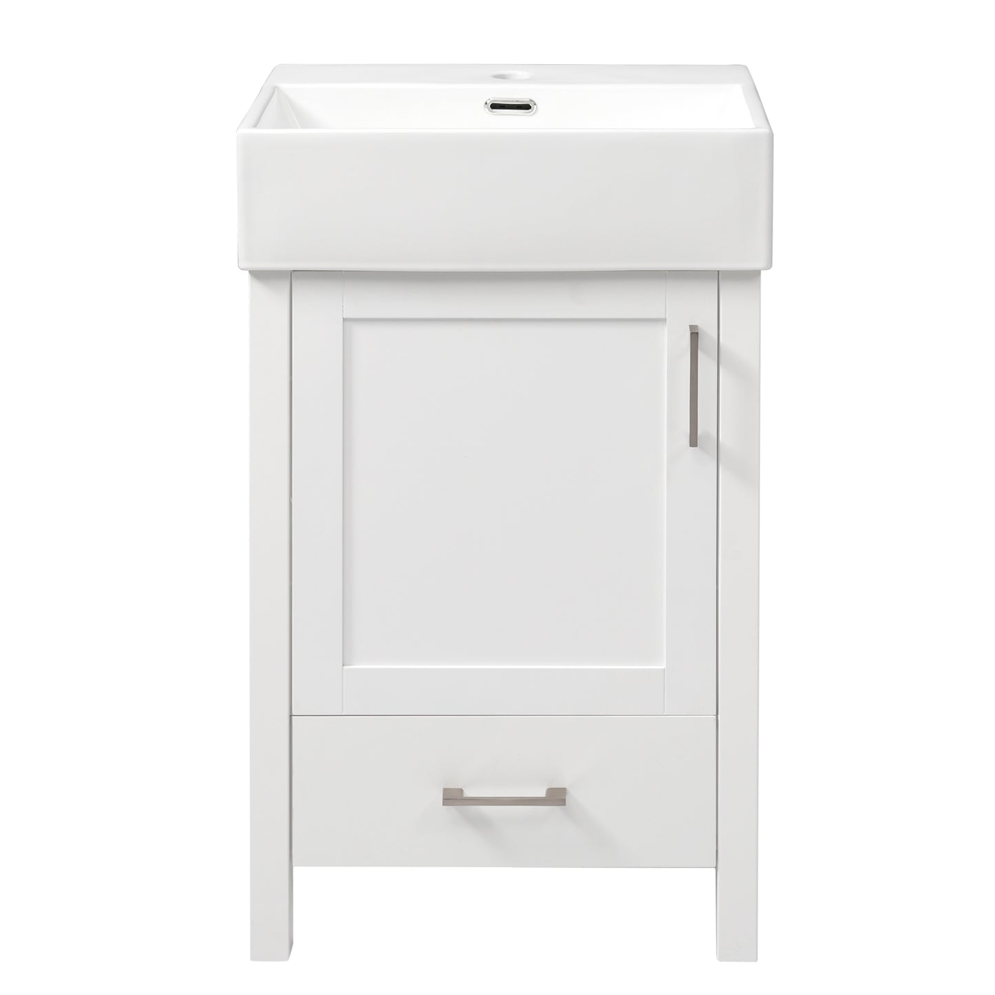 VanityFus 20.28-in White Single Sink Combo Bathroom Vanity With Ceramic Top 1 Soft-Close Doors 1 drawer