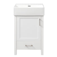 VanityFus 20.28-in White Single Sink Combo Bathroom Vanity With Ceramic Top 1 Soft-Close Doors 1 drawer
