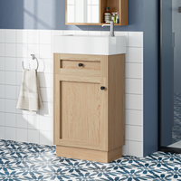 VanityFus 18.5-in Bathroom Vanity Wood Single Sink Combo Resin Top Soft-Close Doors Adjustable Shelves