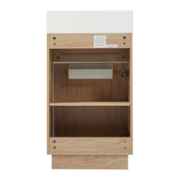 VanityFus 18.5-in Bathroom Vanity Wood Single Sink Combo Resin Top Soft-Close Doors Adjustable Shelves