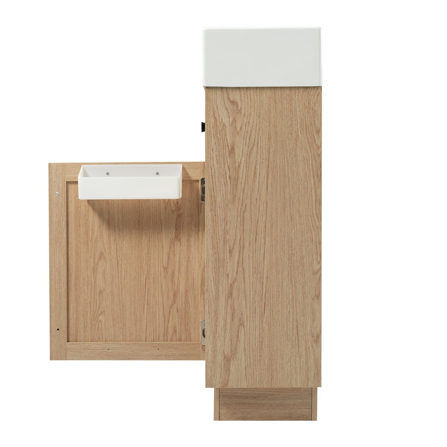 VanityFus 18.5-in Bathroom Vanity Wood Single Sink Combo Resin Top Soft-Close Doors Adjustable Shelves