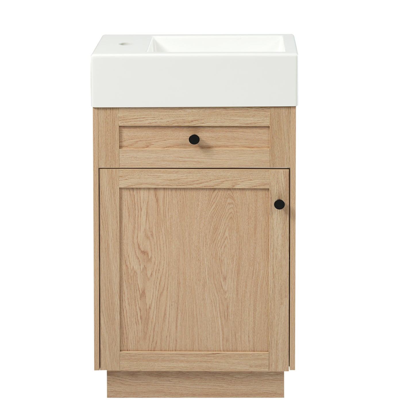 VanityFus 18.5-in Bathroom Vanity Wood Single Sink Combo Resin Top Soft-Close Doors Adjustable Shelves