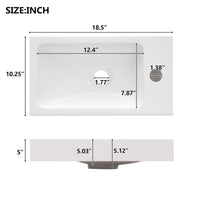 VanityFus 18.5-in Bathroom Vanity Wood Single Sink Combo Resin Top Soft-Close Doors Adjustable Shelves