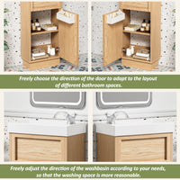 VanityFus 15.75-in Bathroom Vanity Wood Single Sink Combo Resin Top Soft-Close Doors Adjustable Shelves