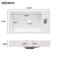 VanityFus 15.75-in Bathroom Vanity Wood Single Sink Combo Resin Top Soft-Close Doors Adjustable Shelves