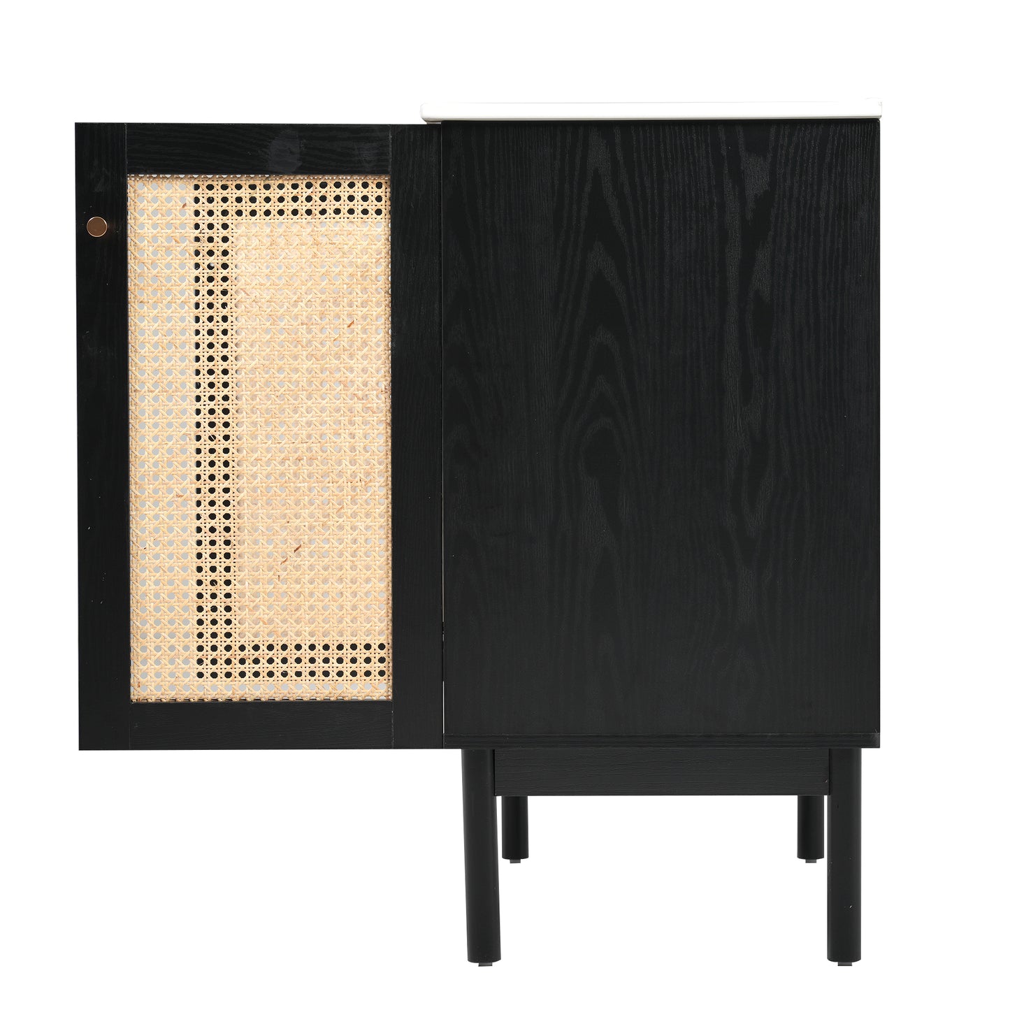 VanityFus 29.84-in Black Bathroom Vanity Single Sink Combo Ceramic Top 2 Soft-Close Doors Adjustable shelve