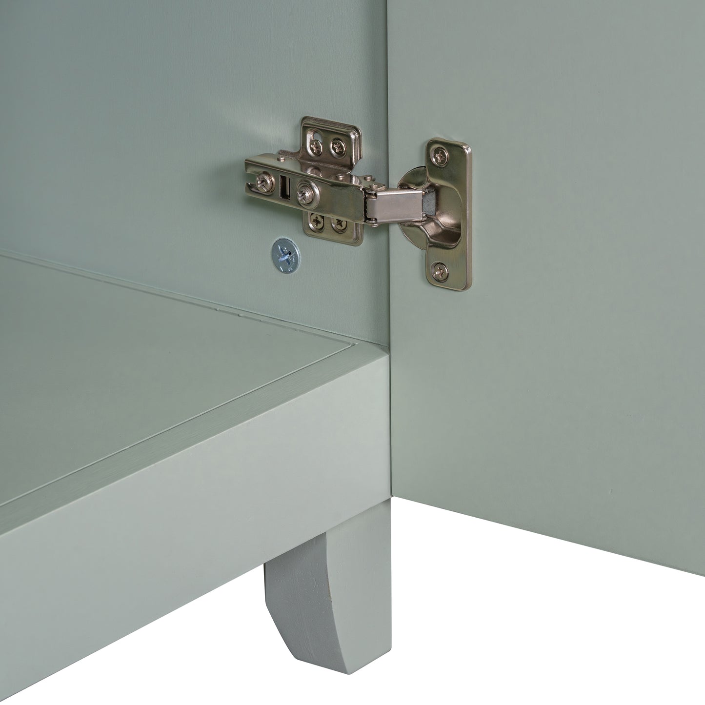 VanityFus 36-in Green Bathroom Vanity Single Sink Combo with Ceramic White Top 2 Soft-Close Doors 2 drawer