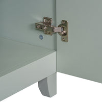 VanityFus 36-in Green Bathroom Vanity Single Sink Combo with Ceramic White Top 2 Soft-Close Doors 2 drawer