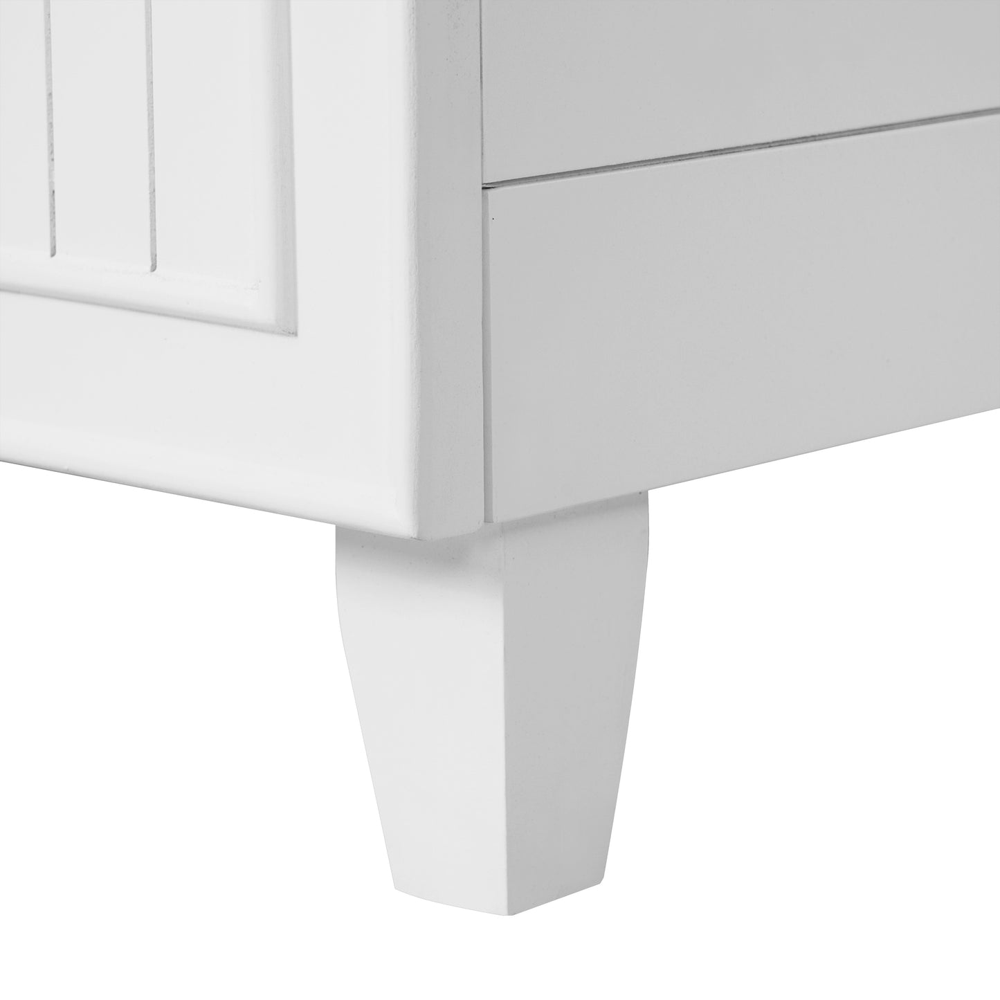 VanityFus 36-in White Bathroom Vanity Single Sink Combo with Ceramic White Top 2 Soft-Close Doors 2 drawer