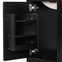 VanityFus Matte Black 24-in Bathroom Vanity Single Sink Combo White Ceramic Top 1 Soft-Close Doors 3 Drawers