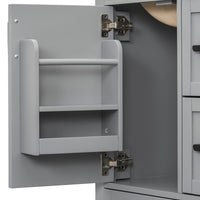 VanityFus Gray 24-in Bathroom Vanity Single Sink Combo Ceramic Top 1 Soft-Close Doors 3 Drawers