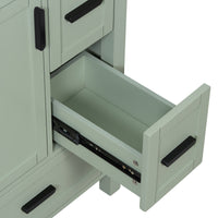 VanityFus Green 24-in Bathroom Vanity Single Sink Combo Ceramic Top 1 Soft-Close Doors 3 Drawers