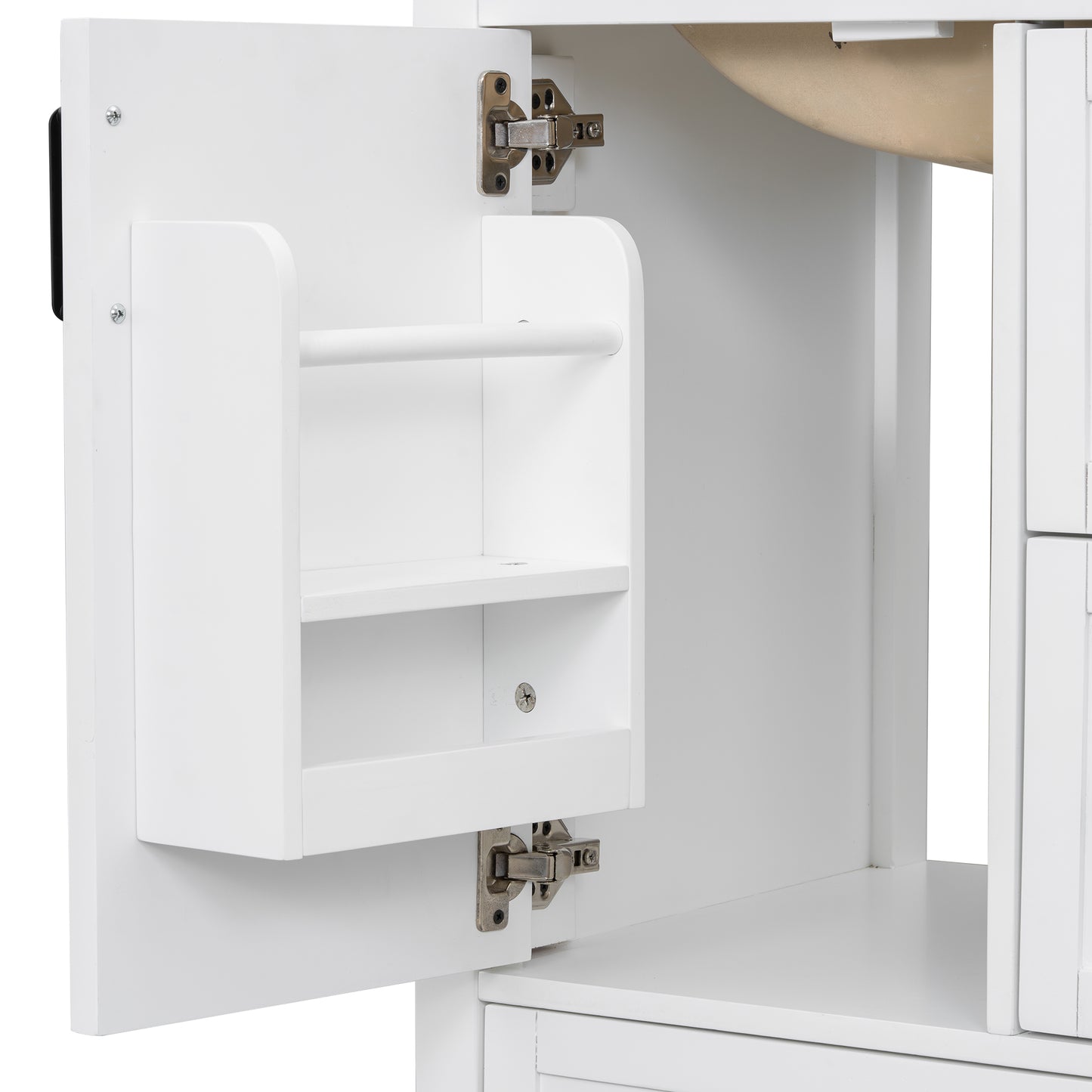 VanityFus White 24-in Bathroom Vanity Single Sink Combo Ceramic Top 1 Soft-Close Doors 3 Drawers
