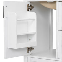 VanityFus White 24-in Bathroom Vanity Single Sink Combo Ceramic Top 1 Soft-Close Doors 3 Drawers