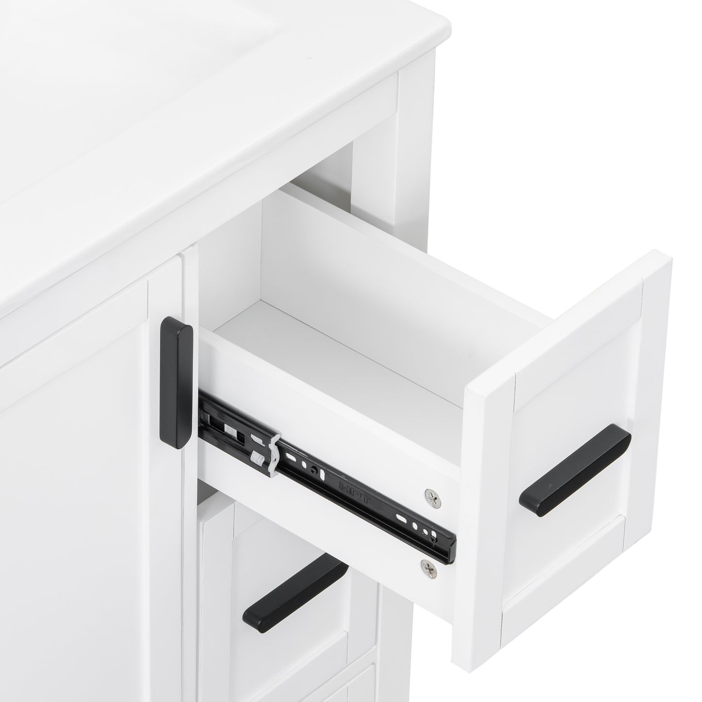 VanityFus White 24-in Bathroom Vanity Single Sink Combo Ceramic Top 1 Soft-Close Doors 3 Drawers