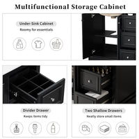 VanityFus 36-in Single Sink Combo Black Bathroom Vanity With Ceramic Top 1 Soft-Close Doors 3 drawer