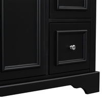 VanityFus 36-in Single Sink Combo Black Bathroom Vanity With Ceramic Top 1 Soft-Close Doors 3 drawer