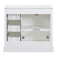 VanityFus 36-in Single Sink Combo White Bathroom Vanity With Ceramic Top 1 Soft-Close Doors 3 drawer