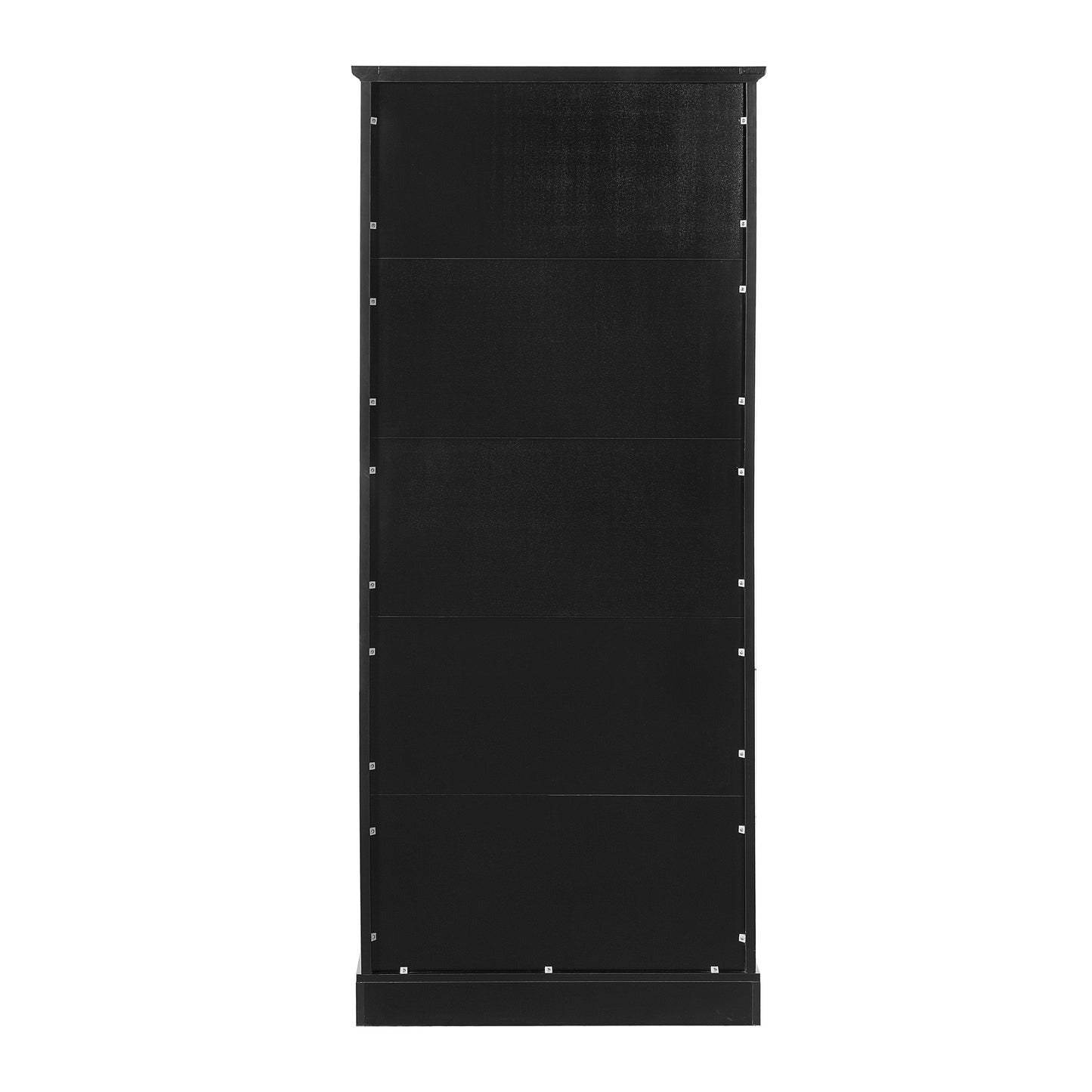VanityFus Black 15.67-in x 29.92-in x 72.2-in Wood Freestanding Soft Close Linen Cabinet adjustable shelves 4 Soft close doors 3 drawers