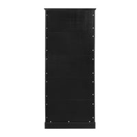 VanityFus Black 15.67-in x 29.92-in x 72.2-in Wood Freestanding Soft Close Linen Cabinet adjustable shelves 4 Soft close doors 3 drawers